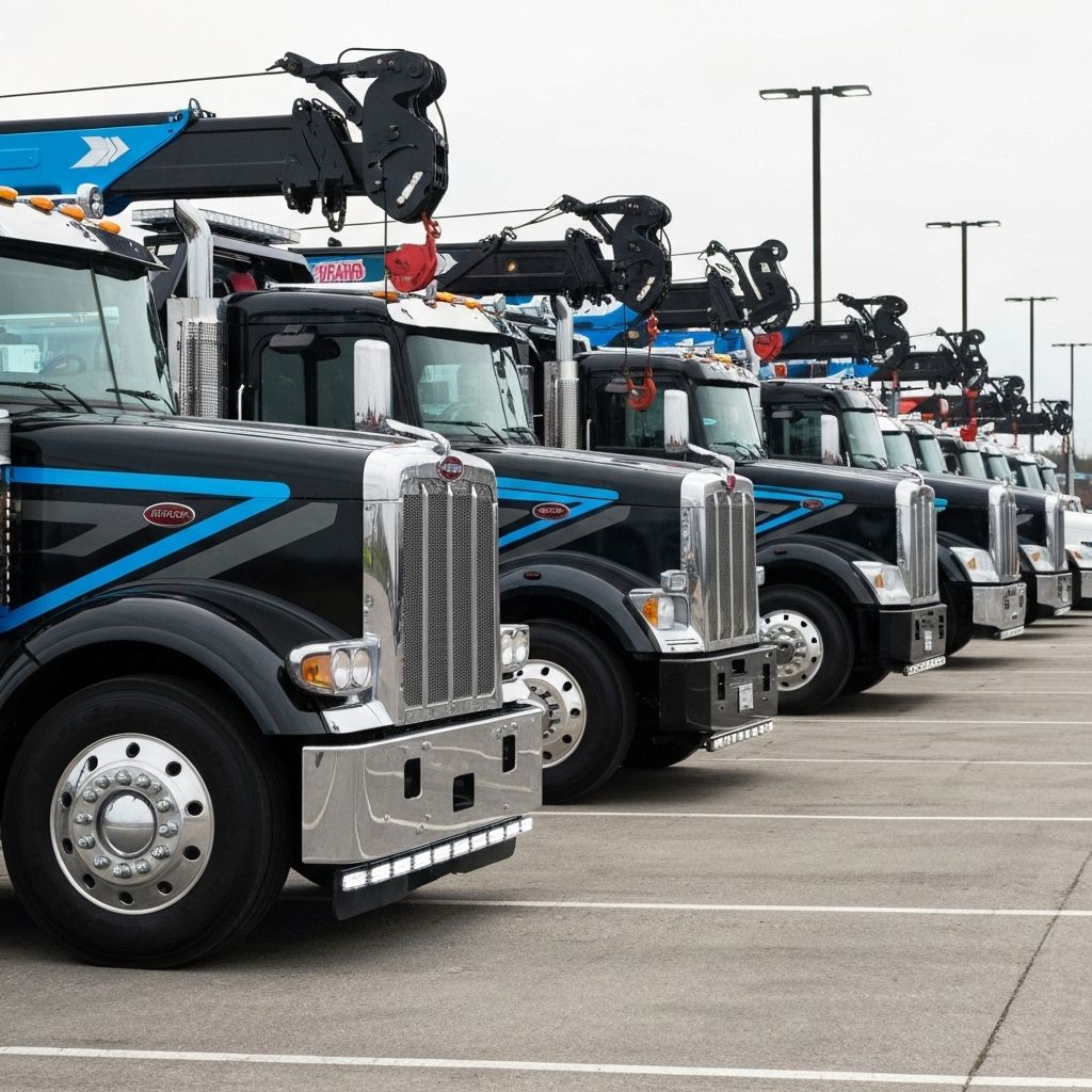 Flotte de dépanneuses professionnelles